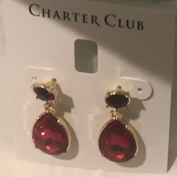 Charter Club Jewelry - Charter Club Gold Ruby Drop Earrings